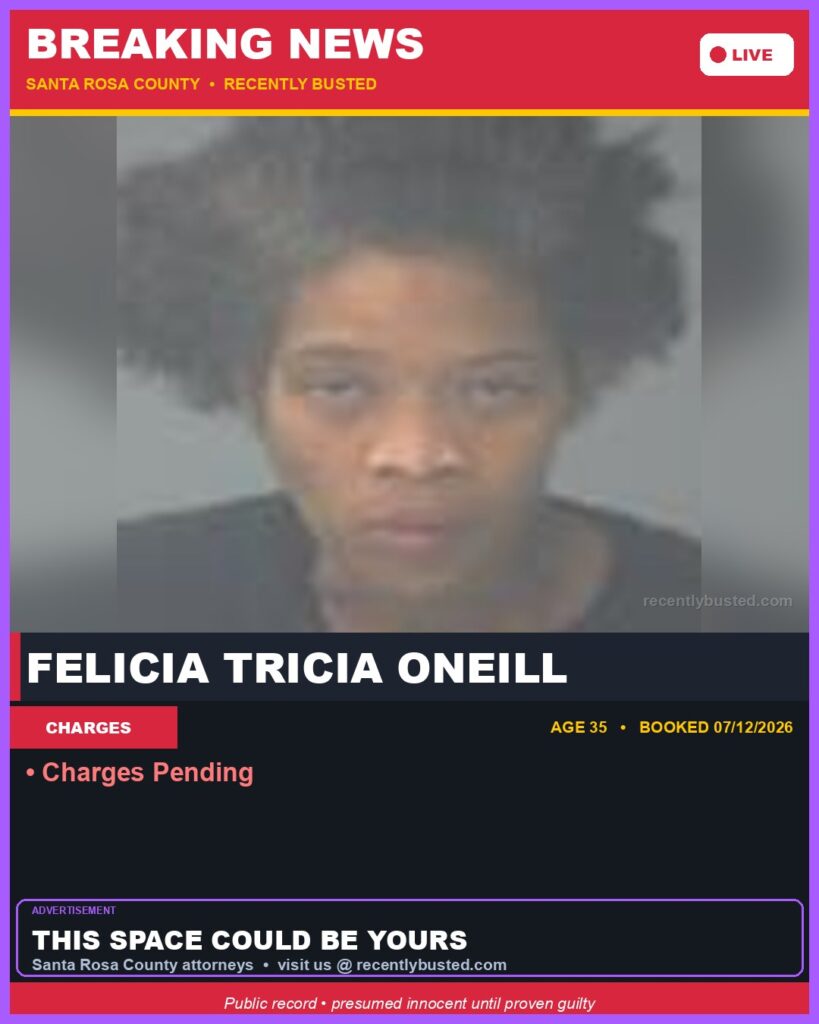 Arrest report - Felicia Tricia Oneill