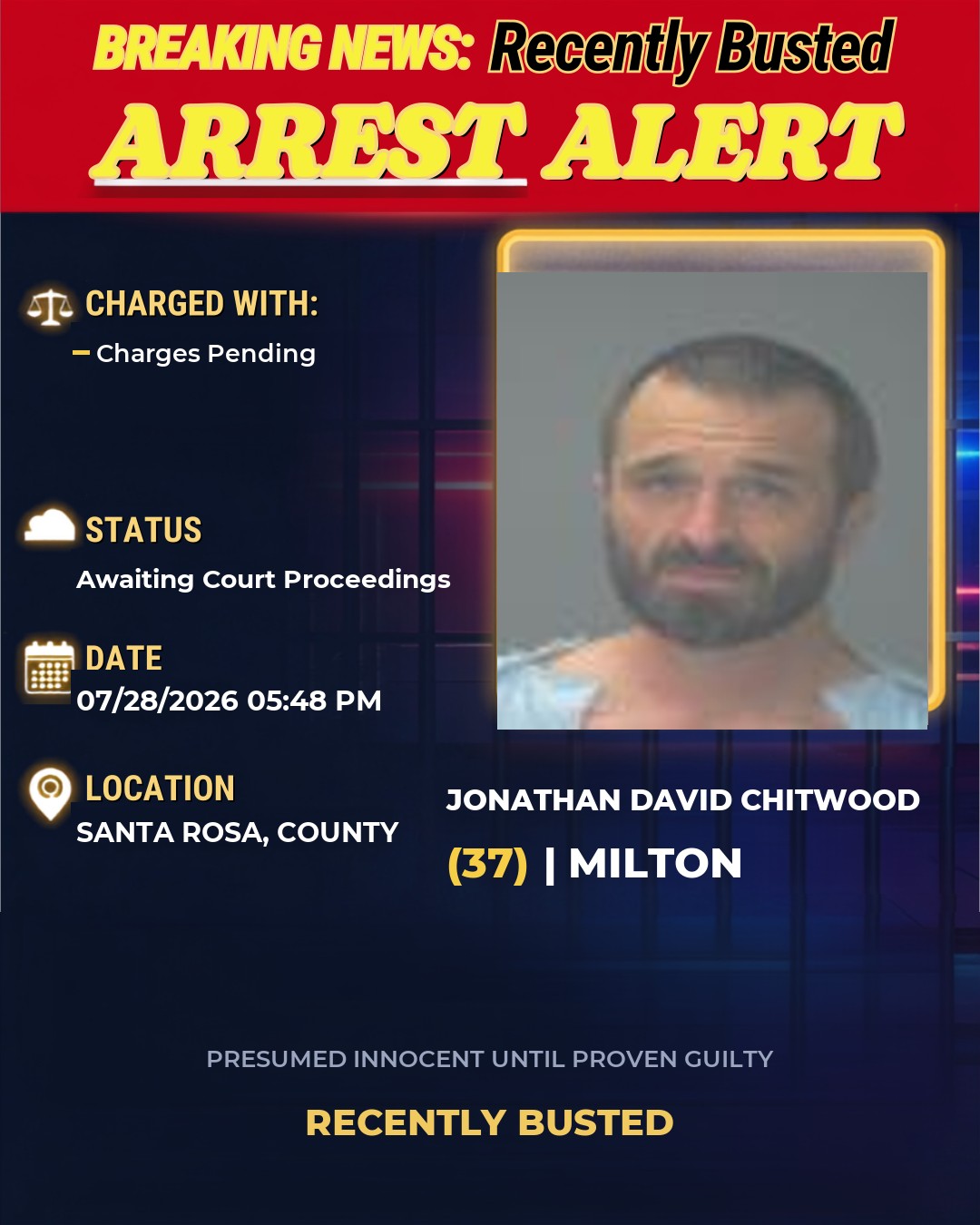 Arrest report - Jonathan David Chitwood