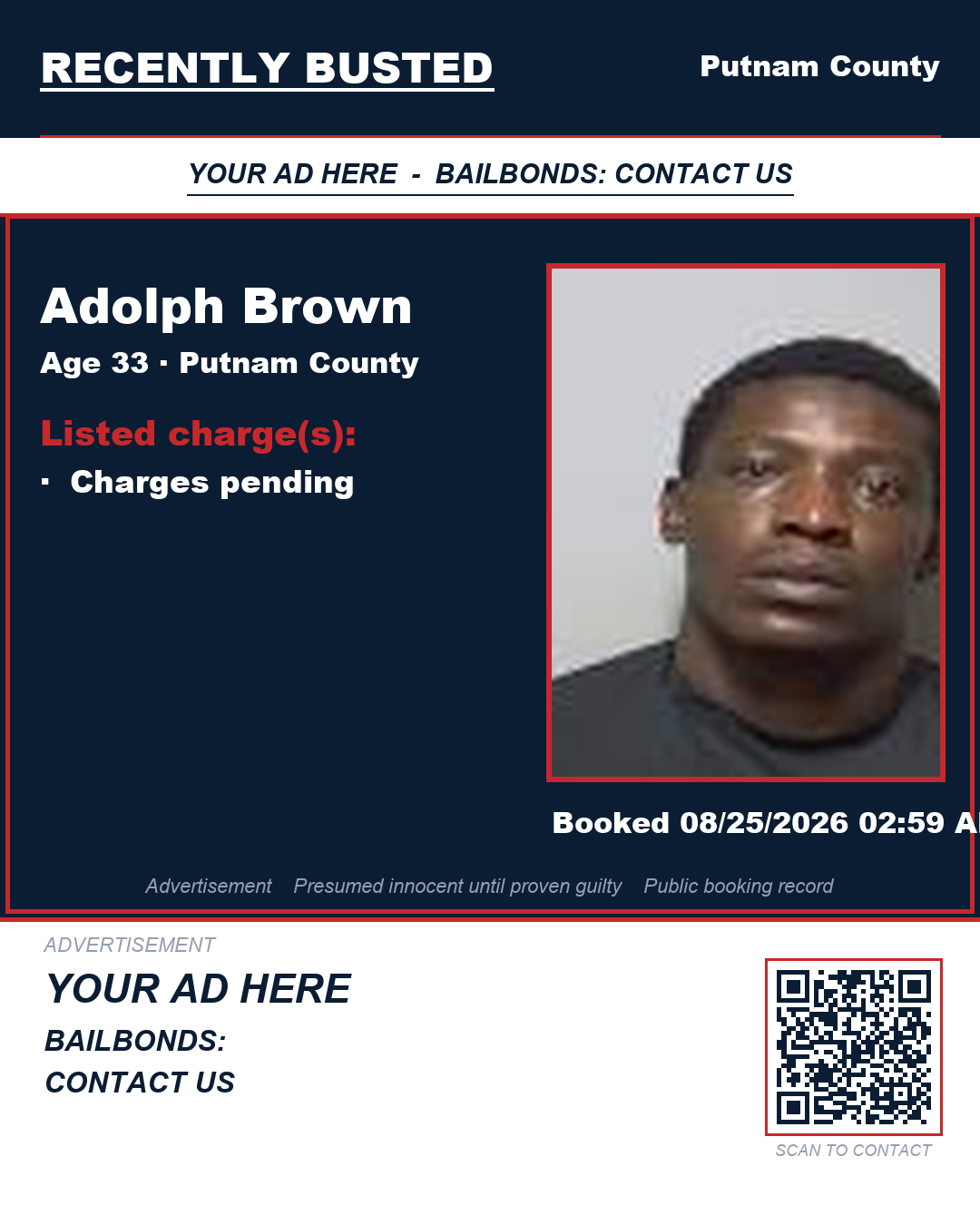 Arrest report - Adolph Brown