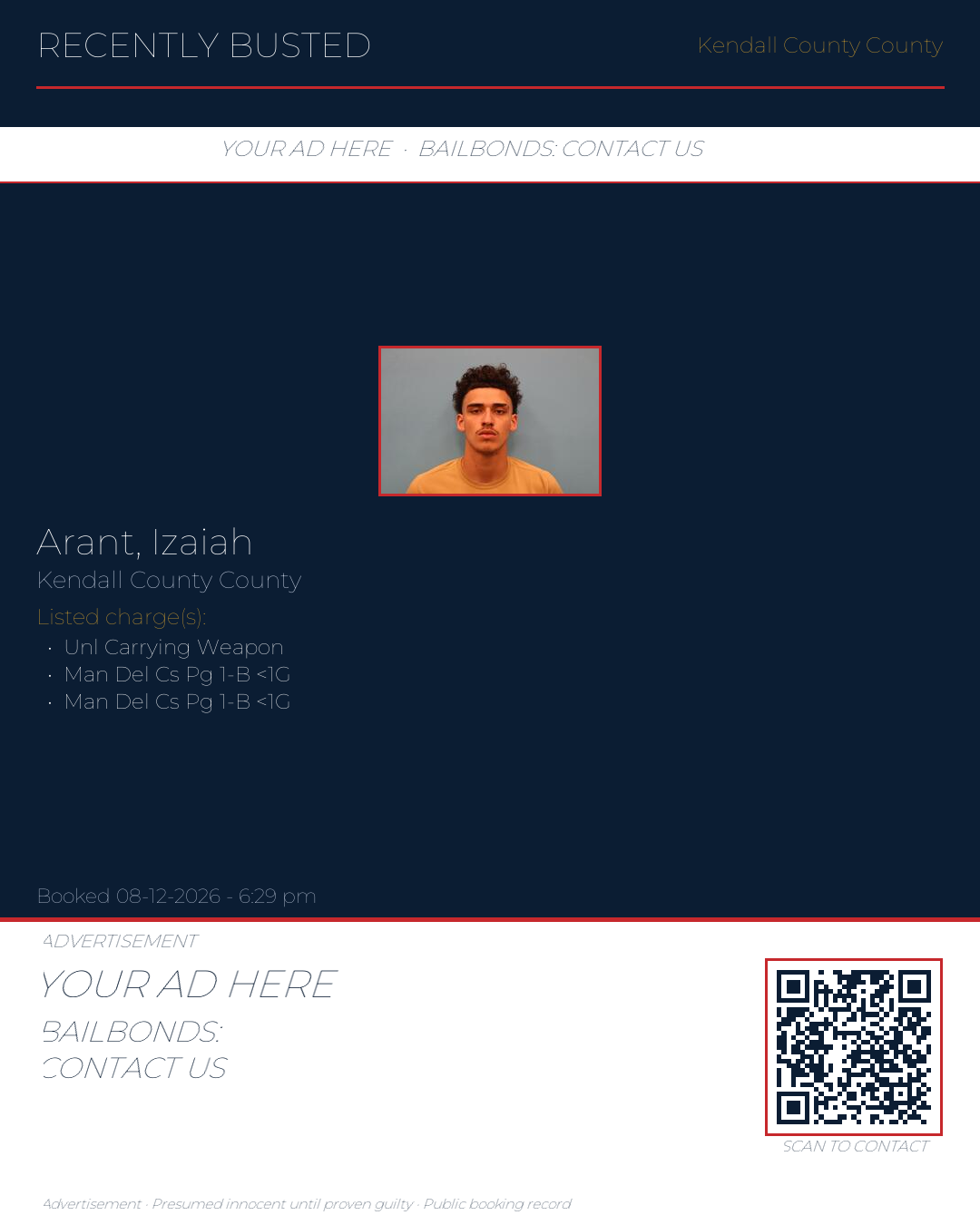 Arrest report - Arant, Izaiah