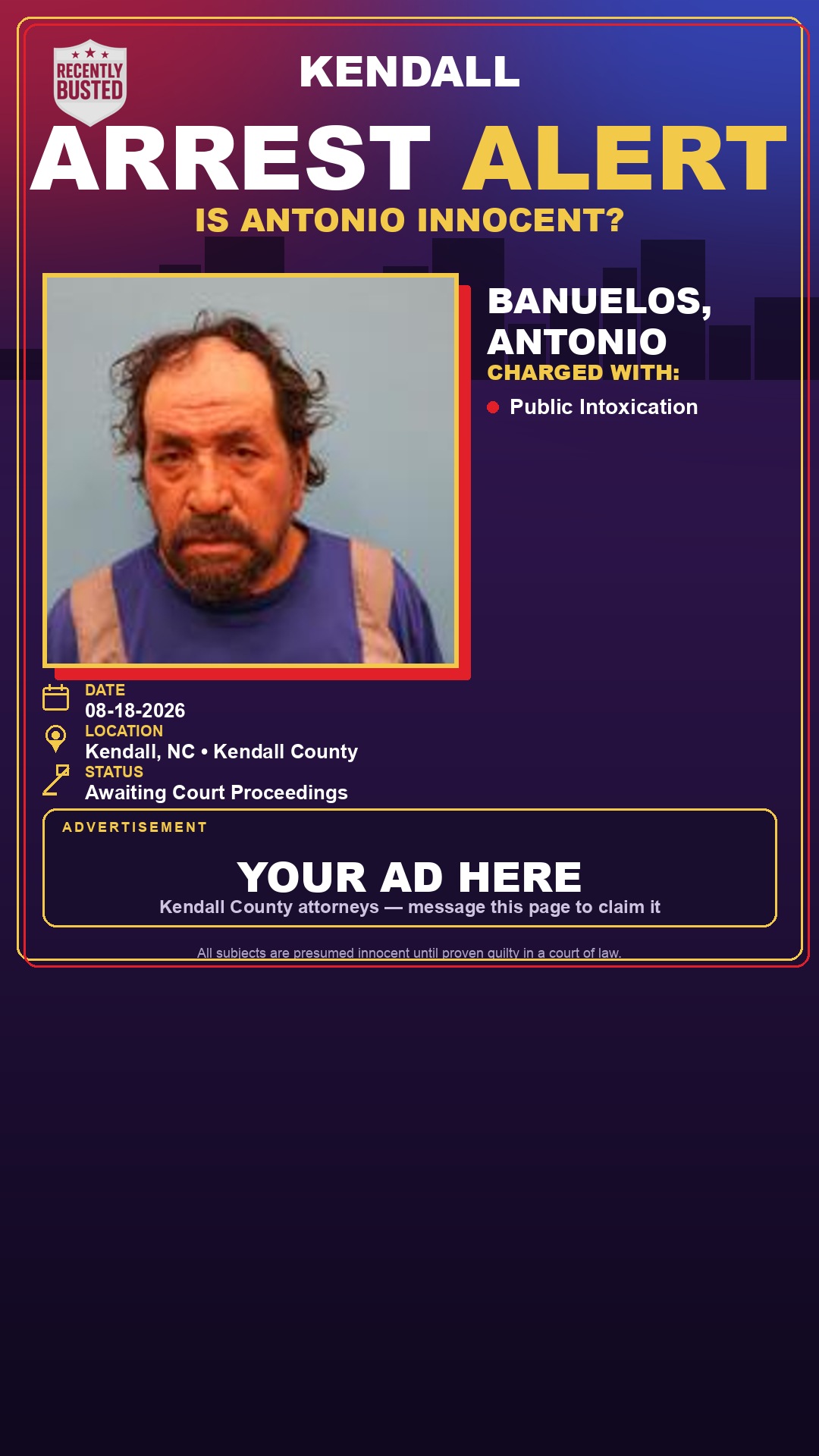 Arrest report - Banuelos, Antonio