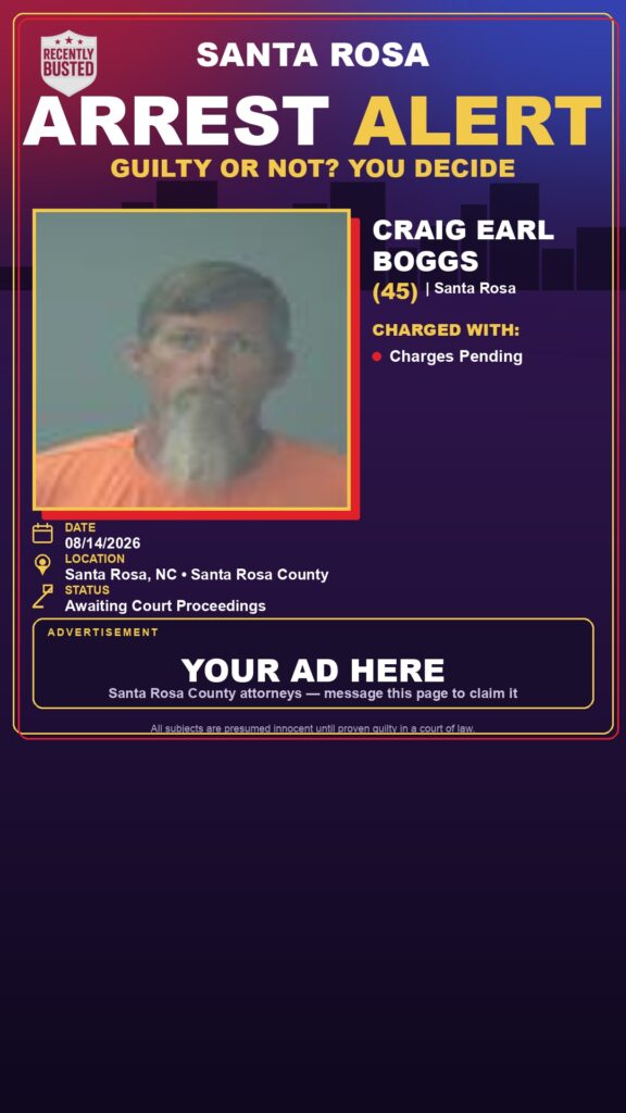 Arrest report - Craig Earl Boggs