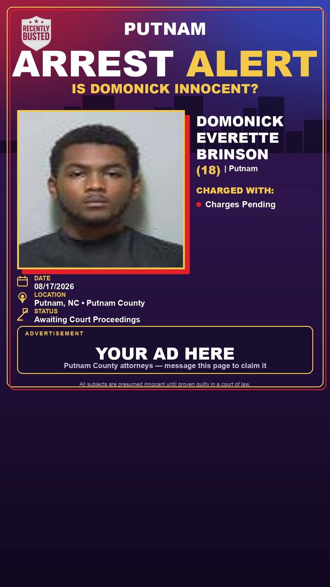 Arrest report - Domonick Everette Brinson