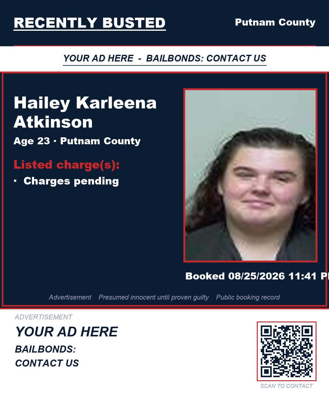 Arrest report - Hailey Karleena Atkinson