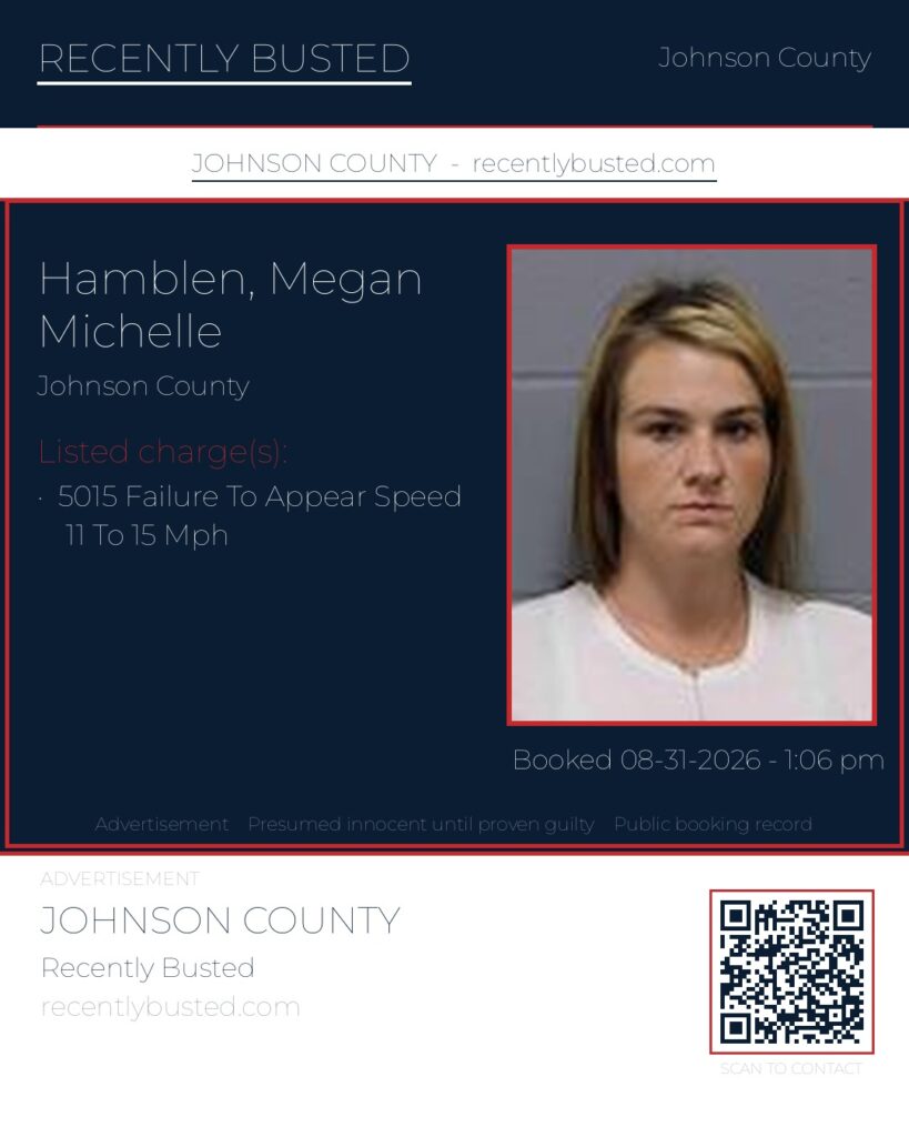 HAMBLEN, MEGAN MICHELLE — arrest record card, Missouri
