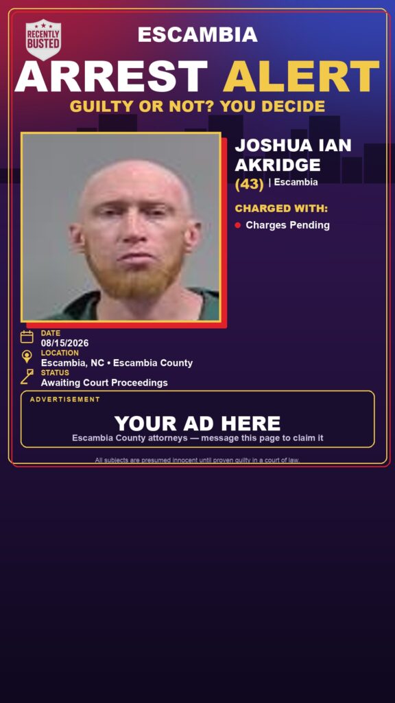 Arrest report - Joshua Ian Akridge