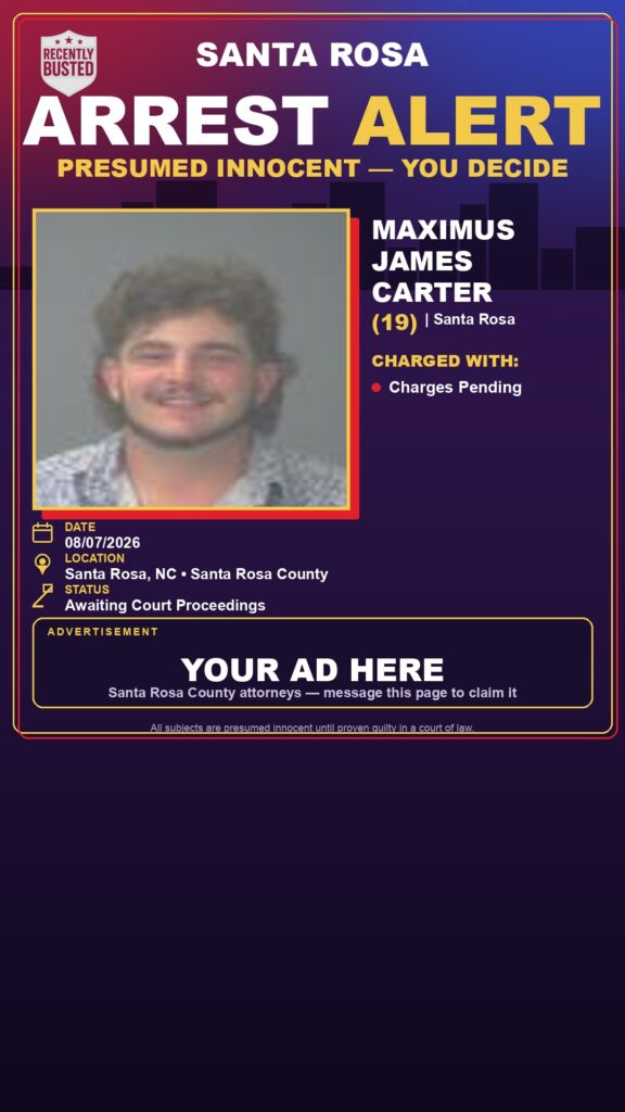 Arrest report - Maximus James Carter