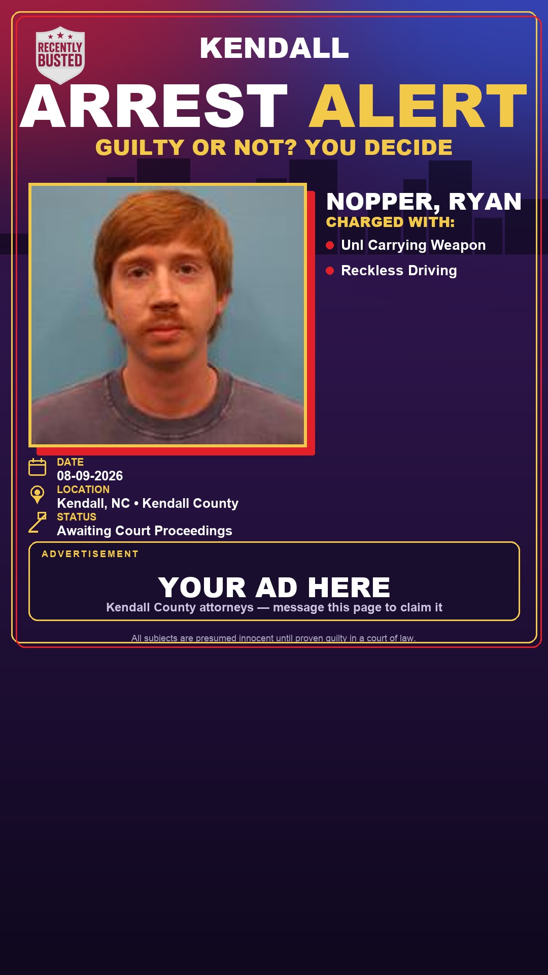 Arrest report - Nopper, Ryan