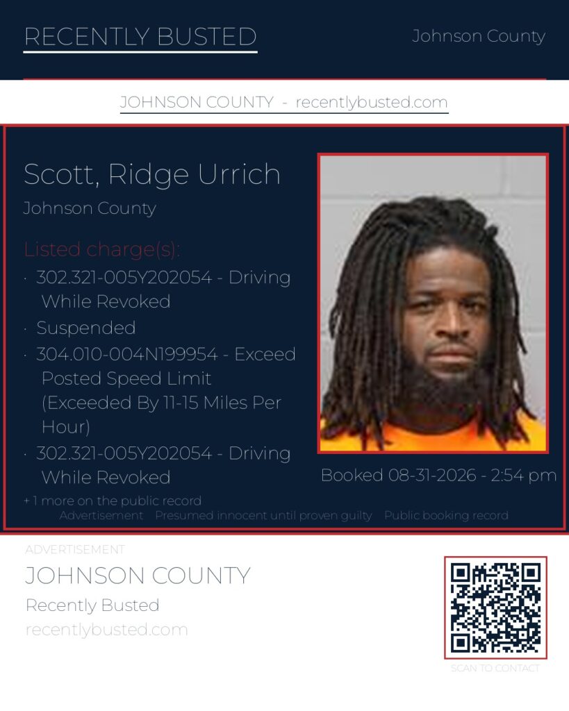 SCOTT, RIDGE URRICH — arrest record card, Missouri