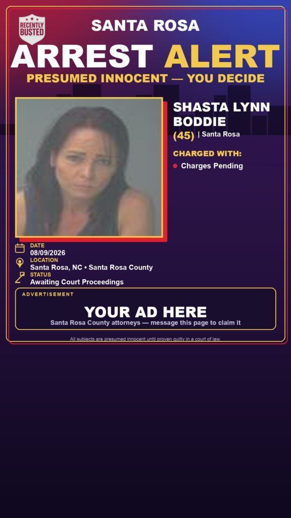 Arrest report — Shasta Lynn Boddie