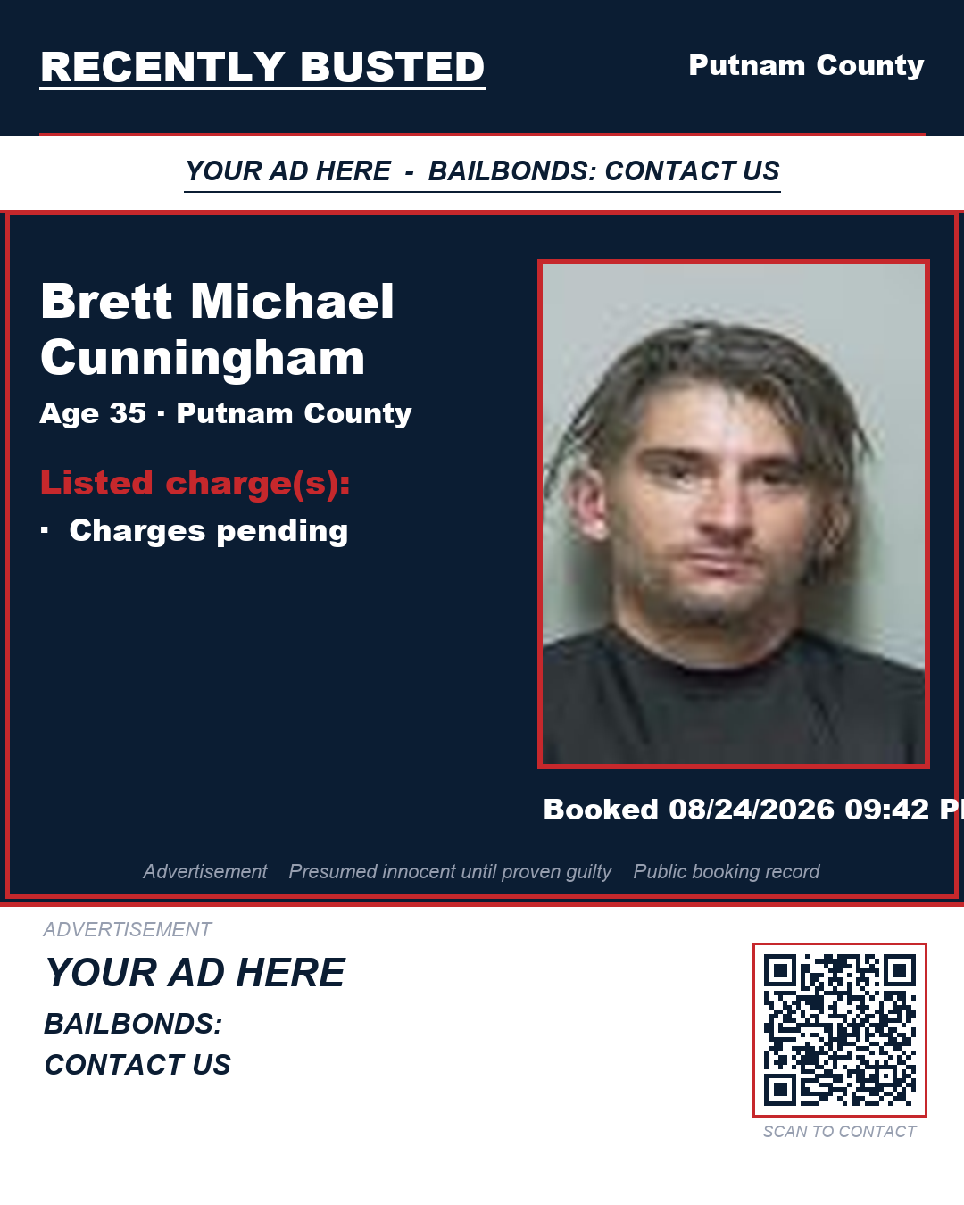 Arrest report - Brett Michael Cunningham