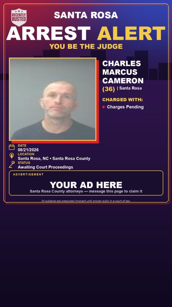 Arrest report — Charles Marcus Cameron
