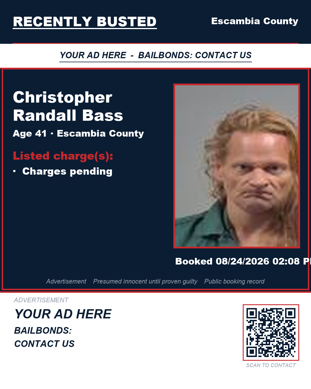 Arrest report - Christopher Randall Bass