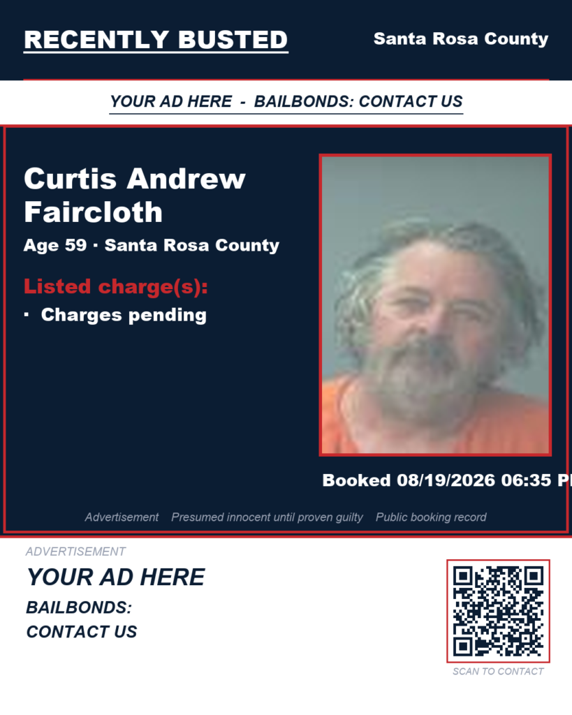 Arrest report — Curtis Andrew Faircloth