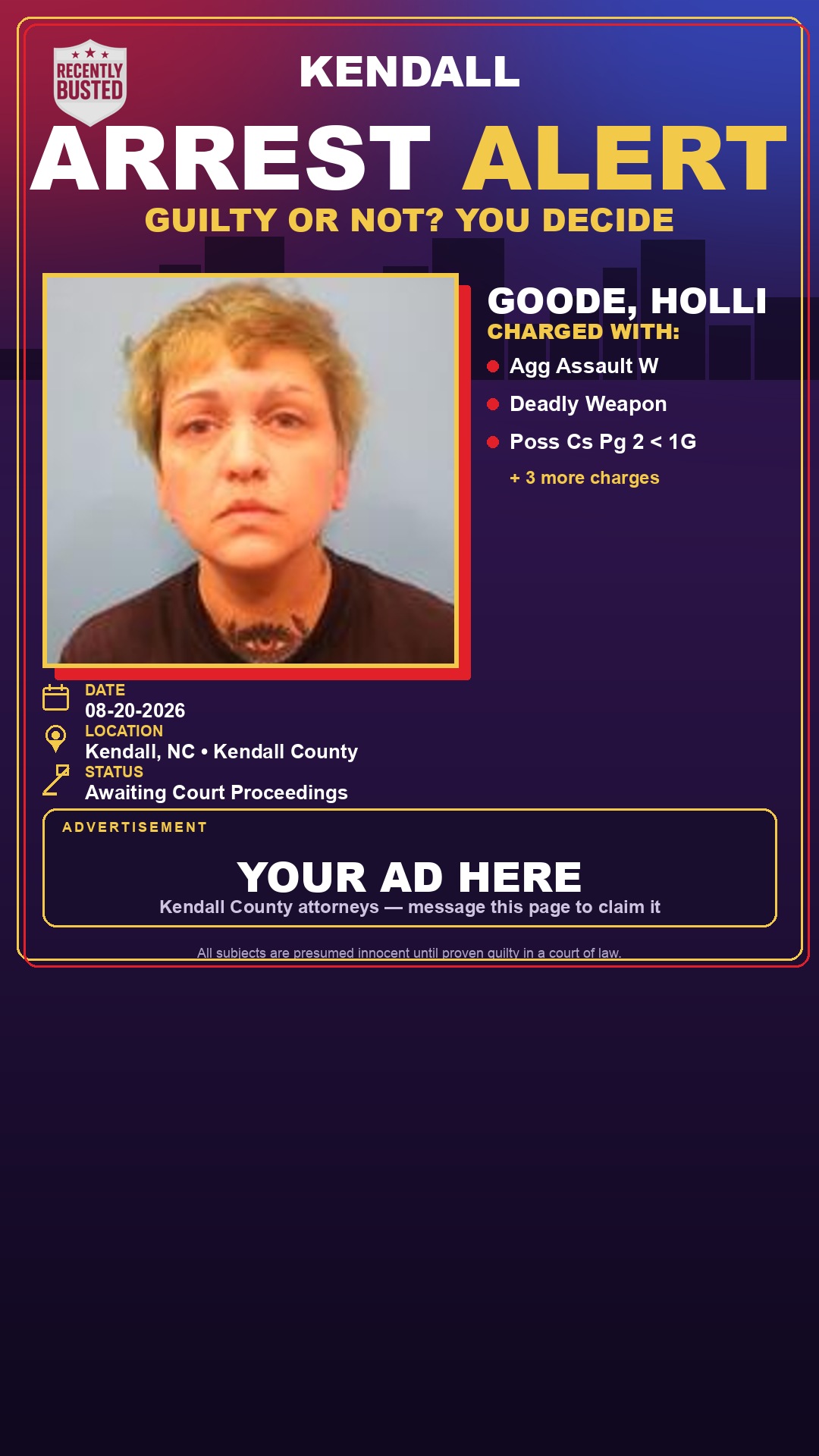 Arrest report - Goode, Holli