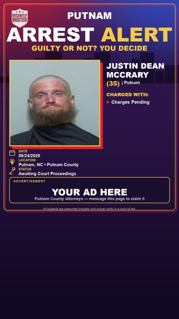 Arrest report - Justin Dean Mccrary