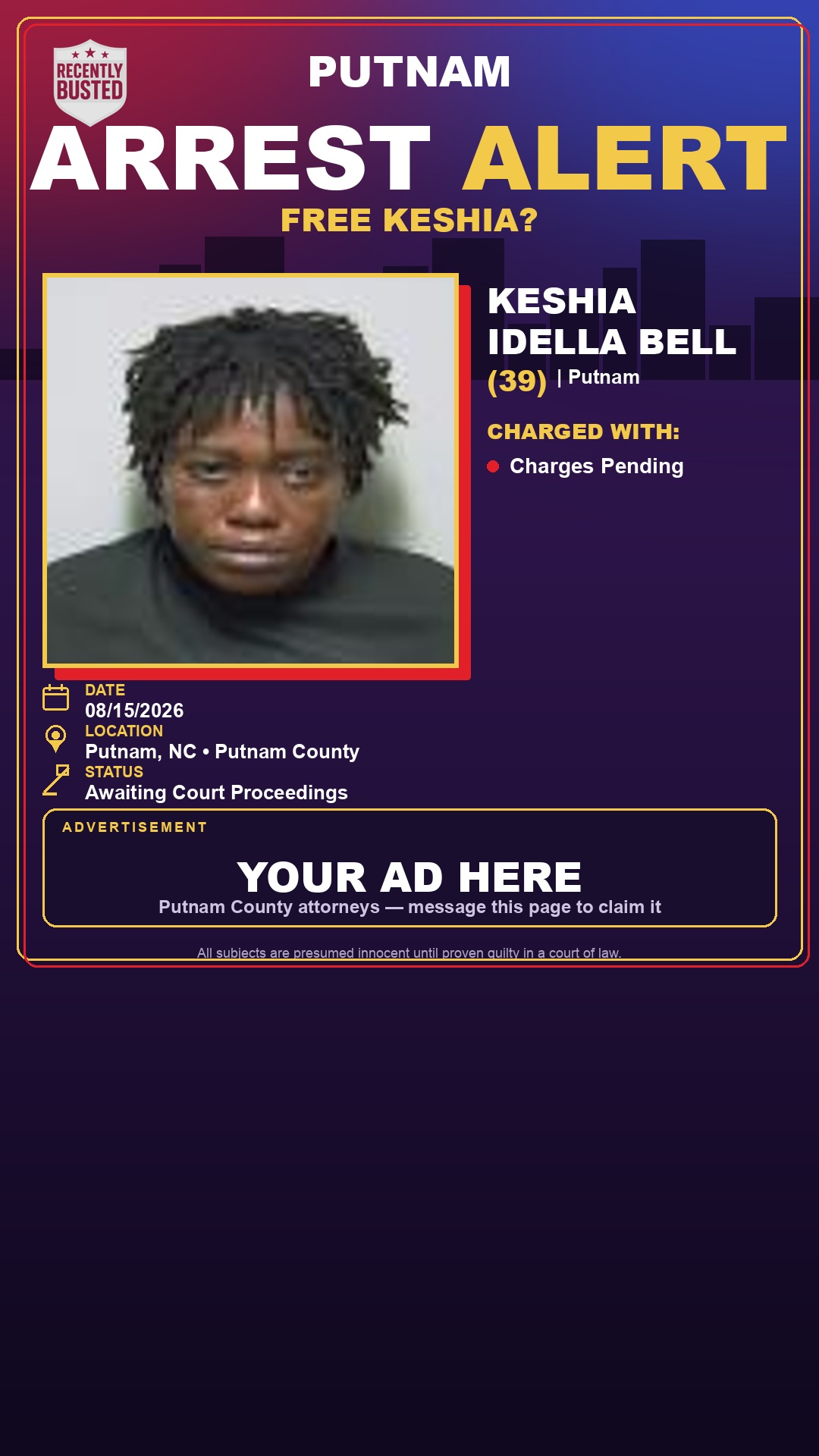 Arrest report - Keshia Idella Bell