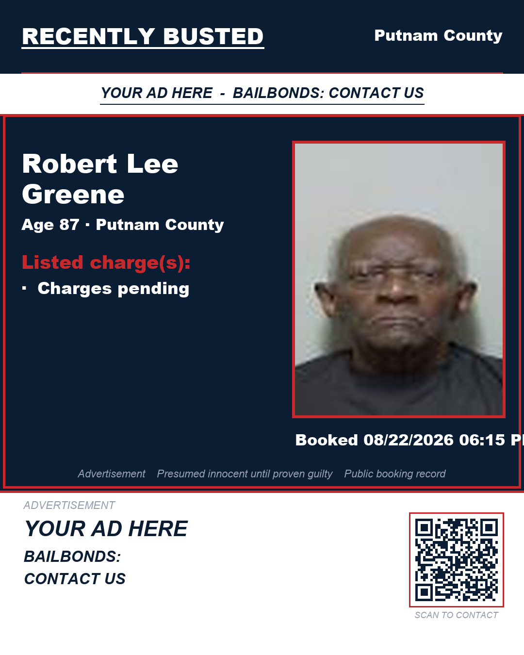 Arrest report - Robert Lee Greene