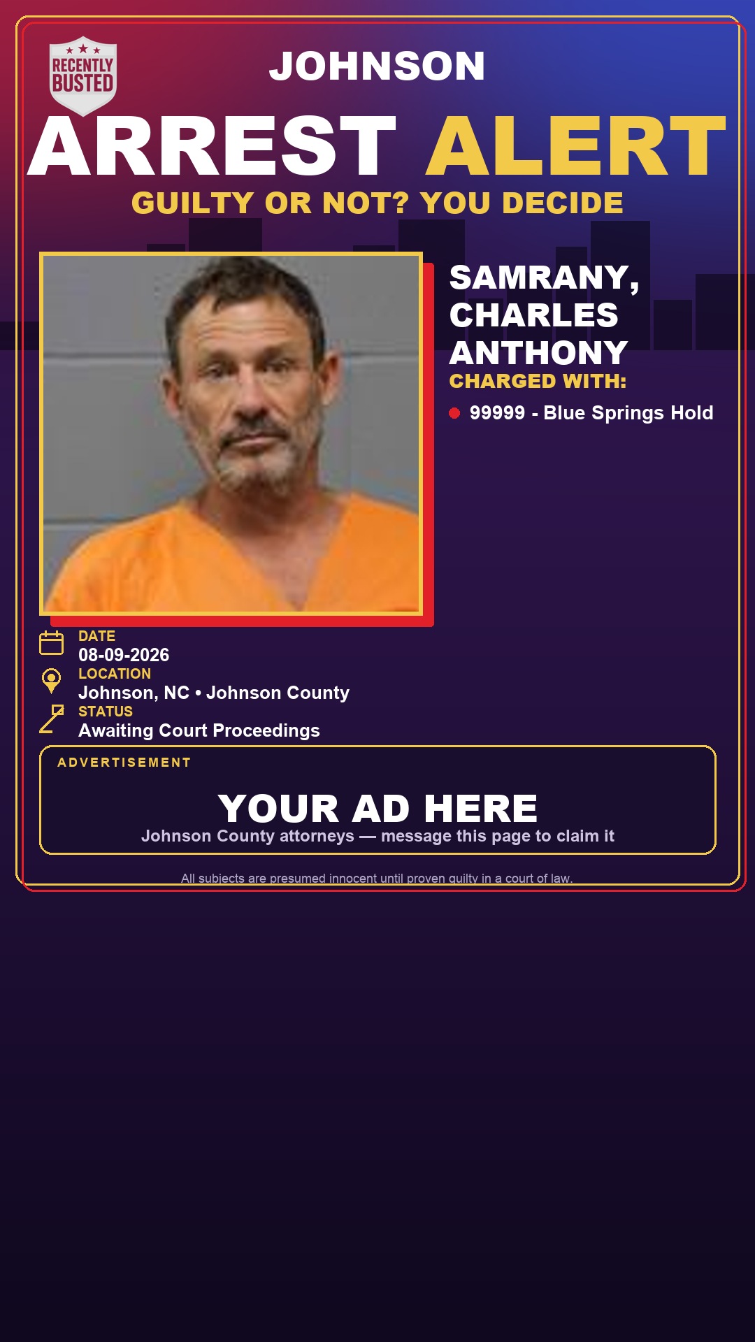Arrest report - SAMRANY, CHARLES ANTHONY