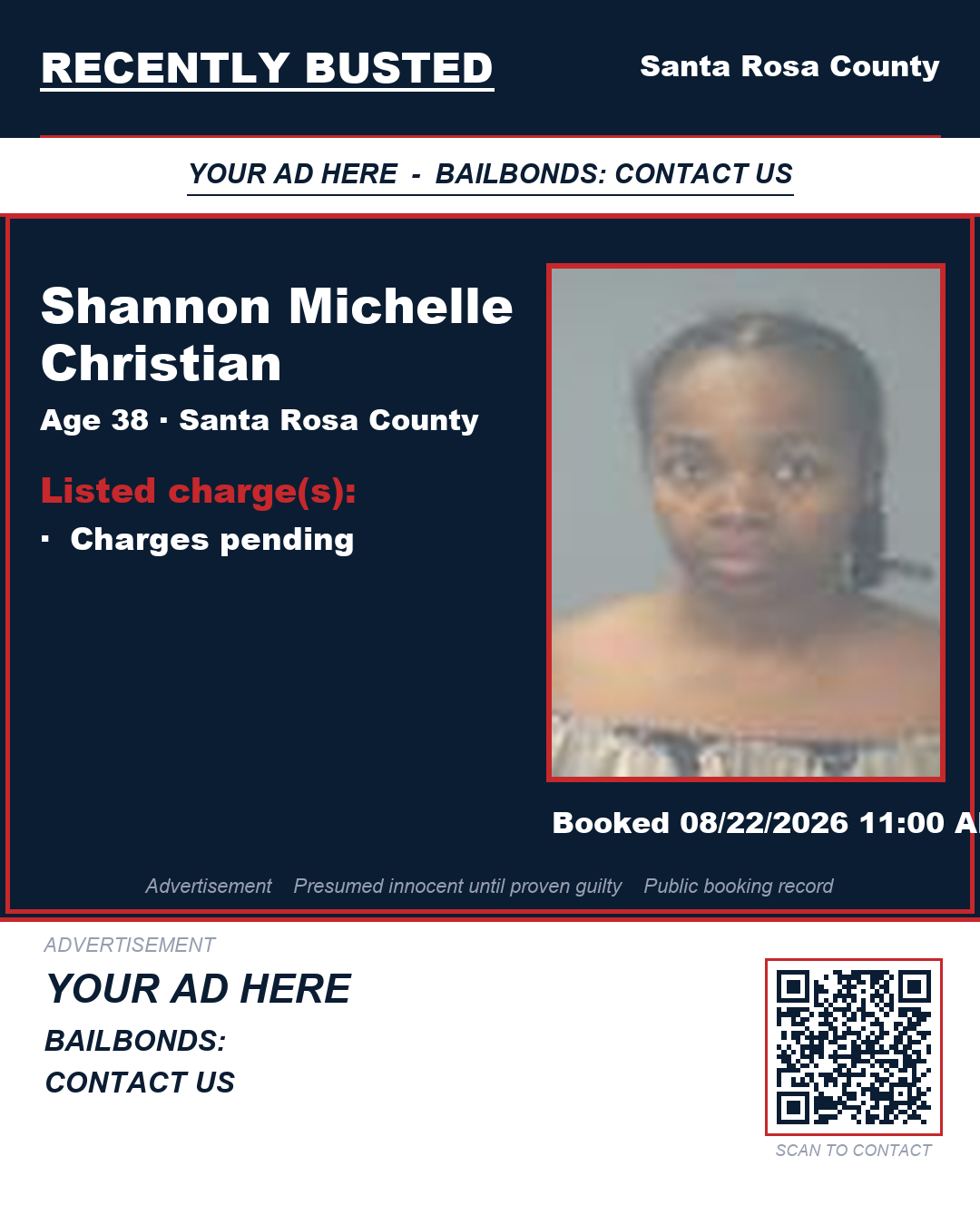 Arrest report - Shannon Michelle Christian