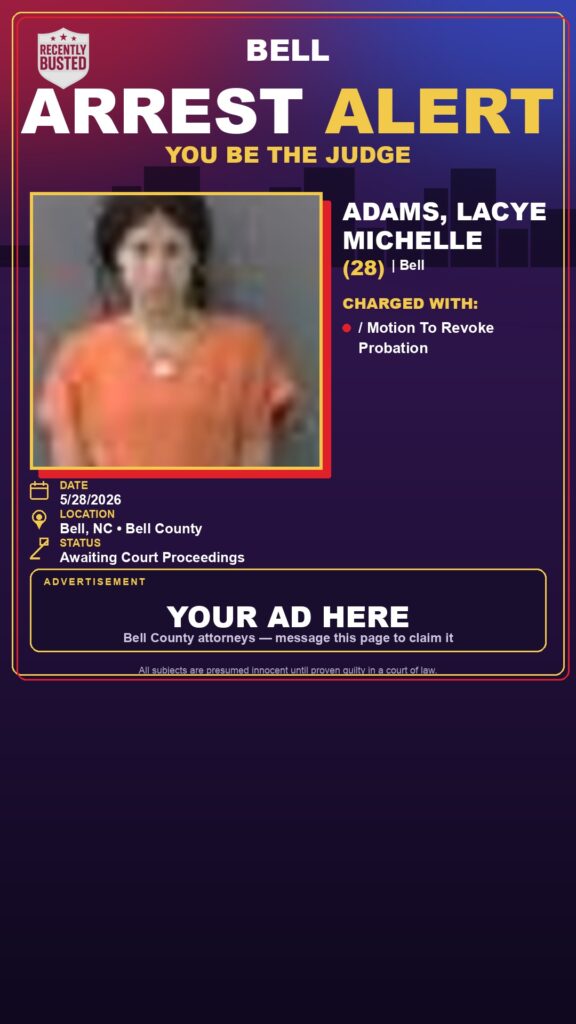 Arrest report — ADAMS, LACYE MICHELLE