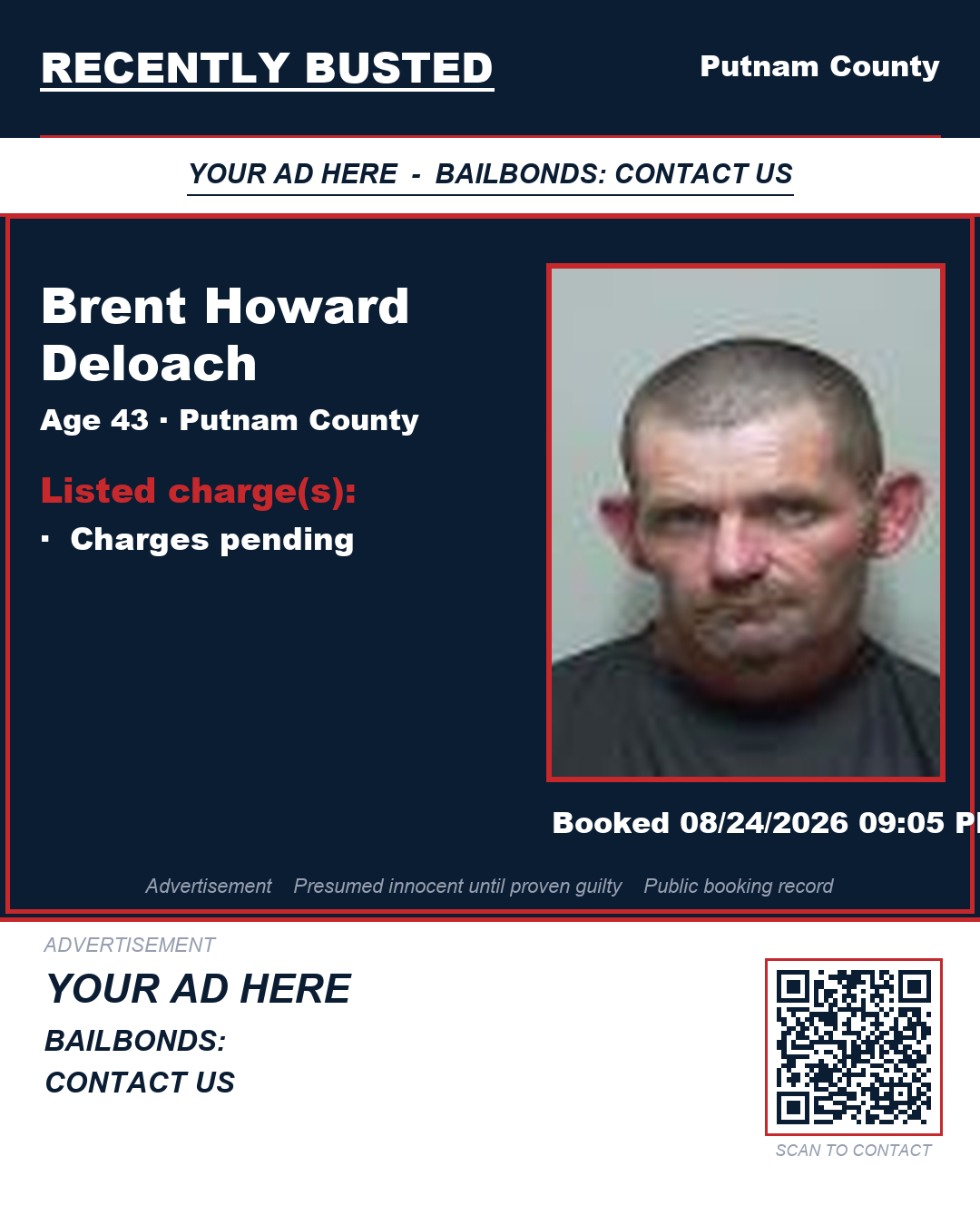 Arrest report - Brent Howard Deloach