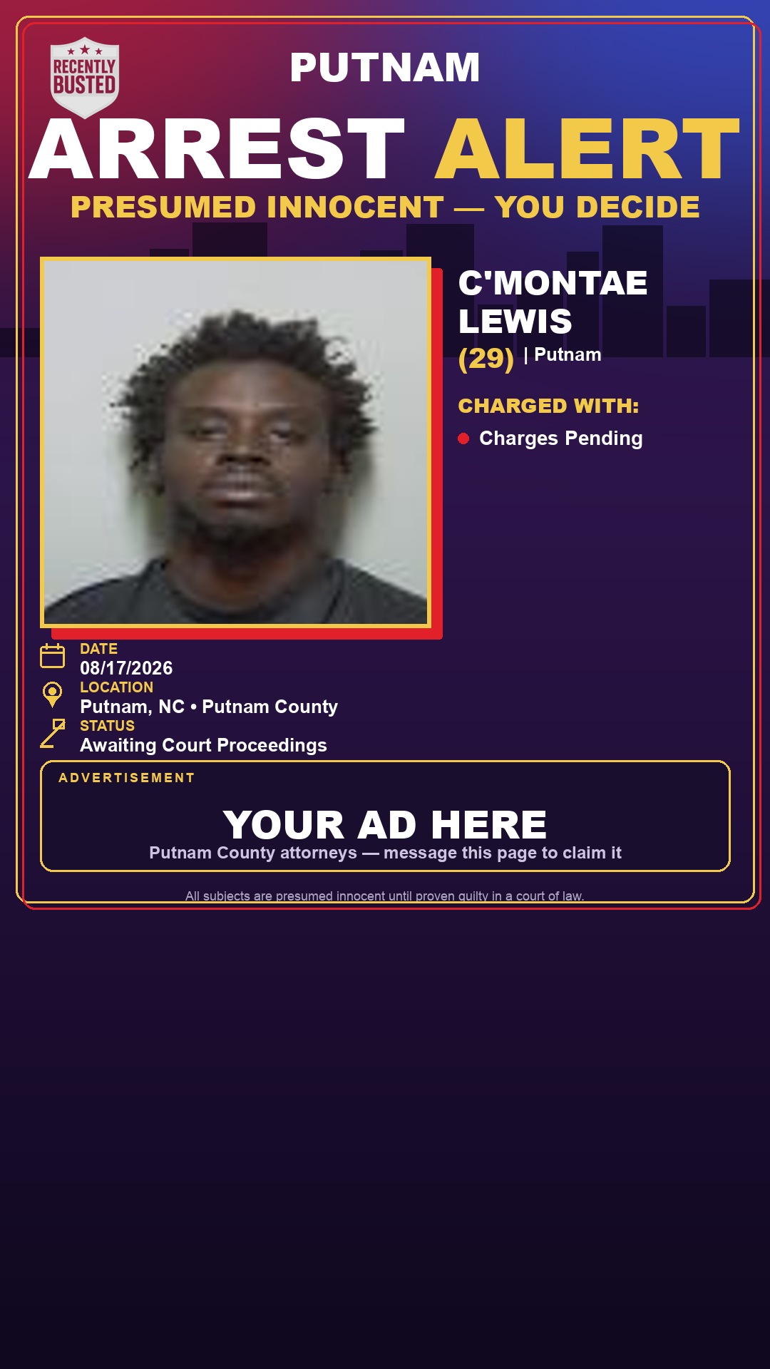 Arrest report - C'Montae Lewis