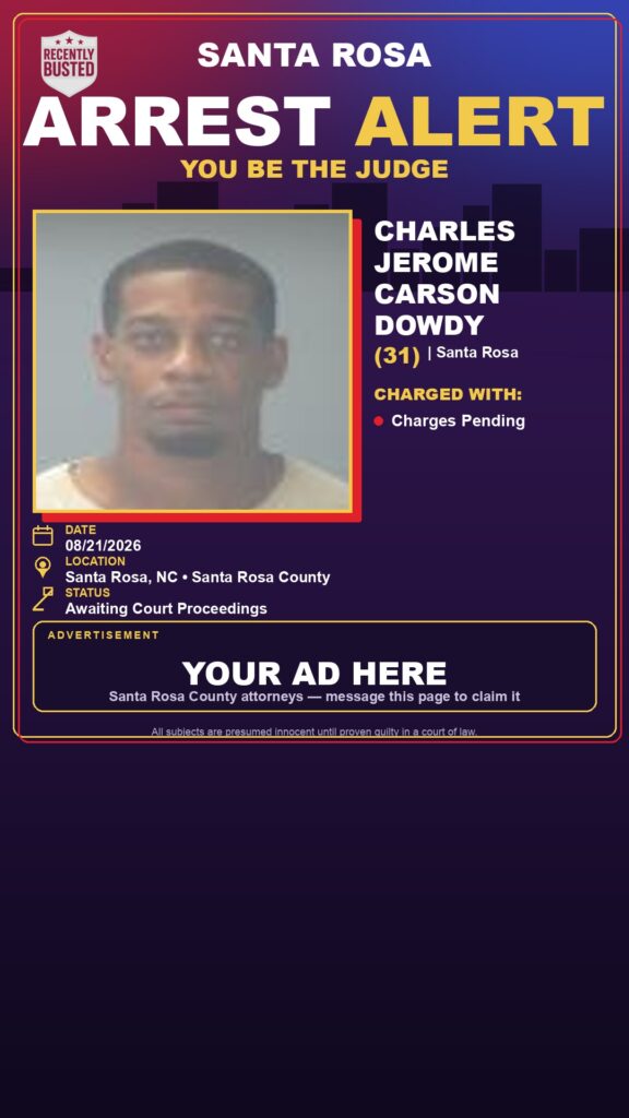 Arrest report — Charles Jerome Carson Dowdy