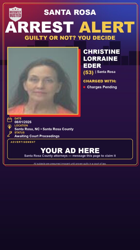 Arrest report - Christine Lorraine Eder