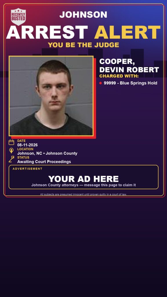 Arrest report — COOPER, DEVIN ROBERT