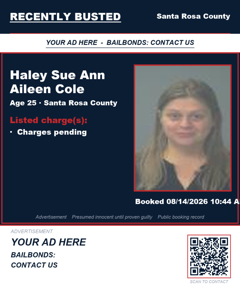 Arrest report — Haley Sue Ann Aileen Cole