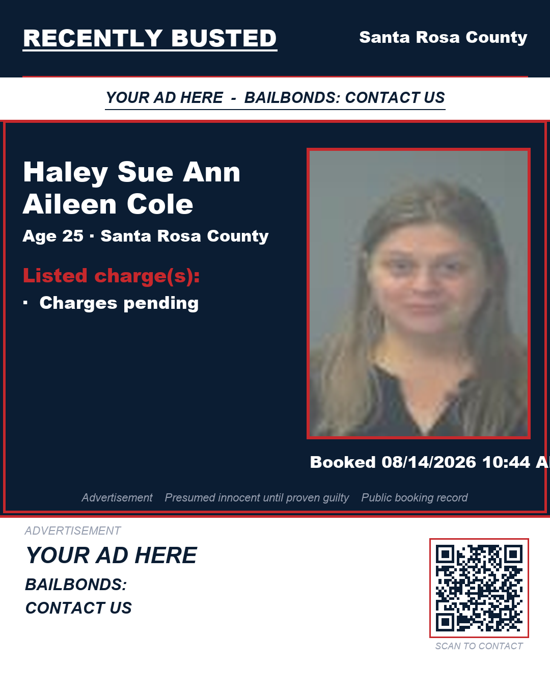 Arrest report - Haley Sue Ann Aileen Cole