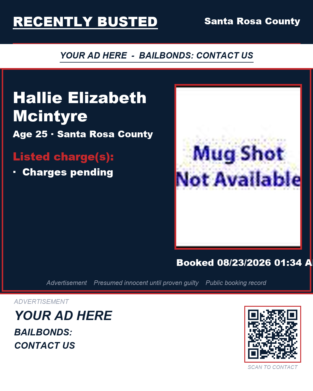 Arrest report - Hallie Elizabeth Mcintyre