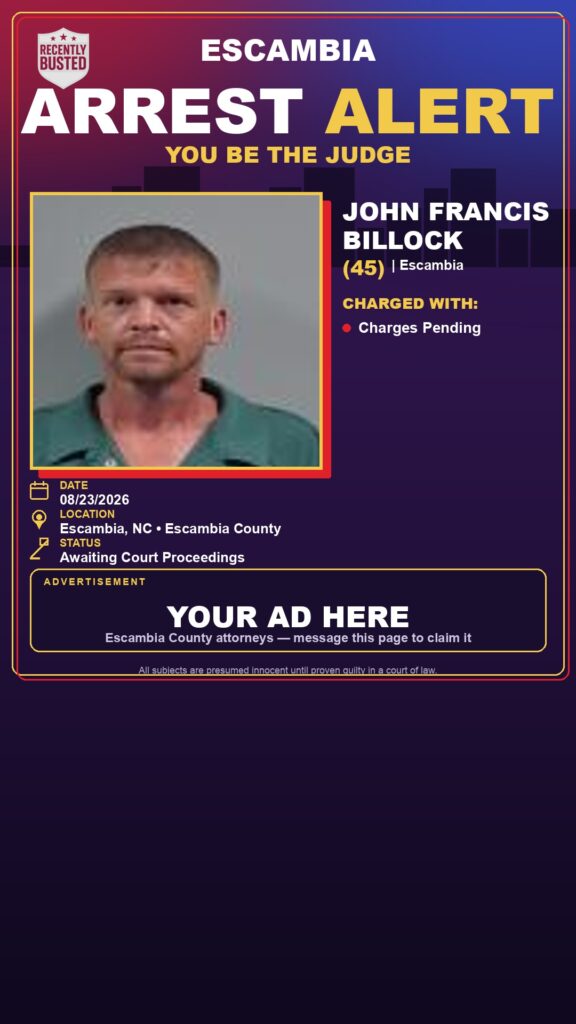Arrest report - John Francis Billock