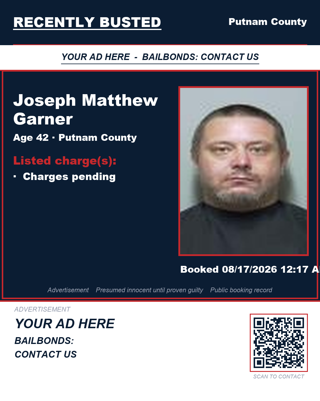 Arrest report - Joseph Matthew Garner