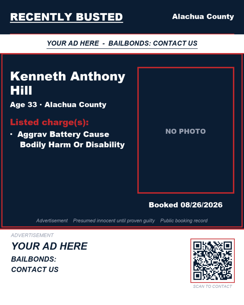 Arrest report — Kenneth Anthony Hill
