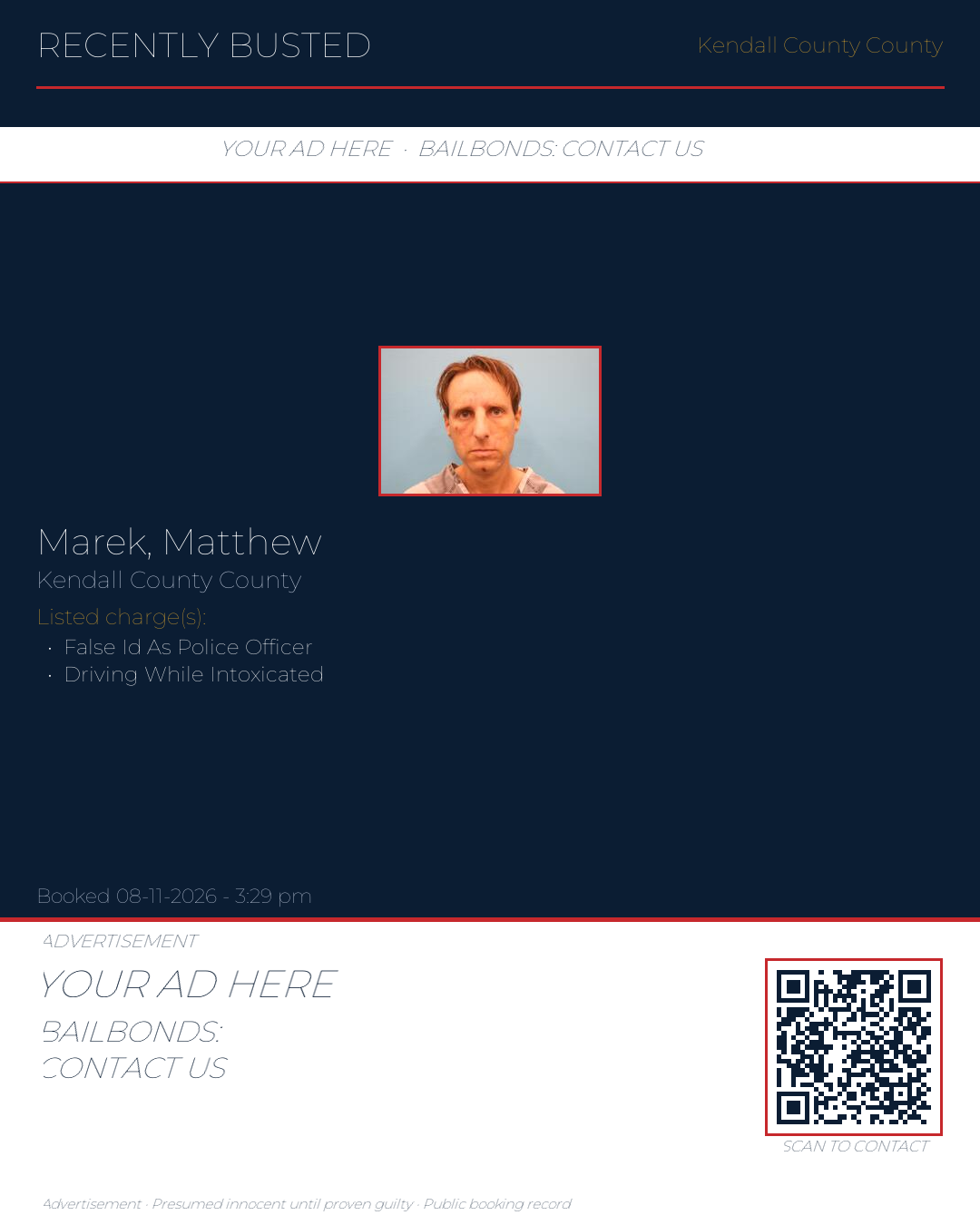 Arrest report - Marek, Matthew