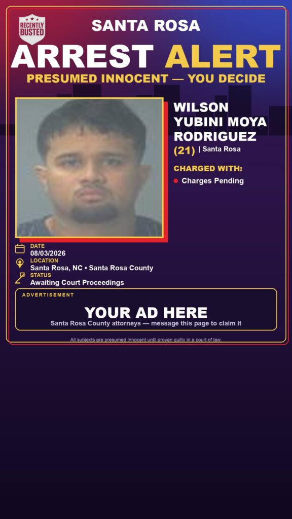 Arrest report - Wilson Yubini Moya Rodriguez