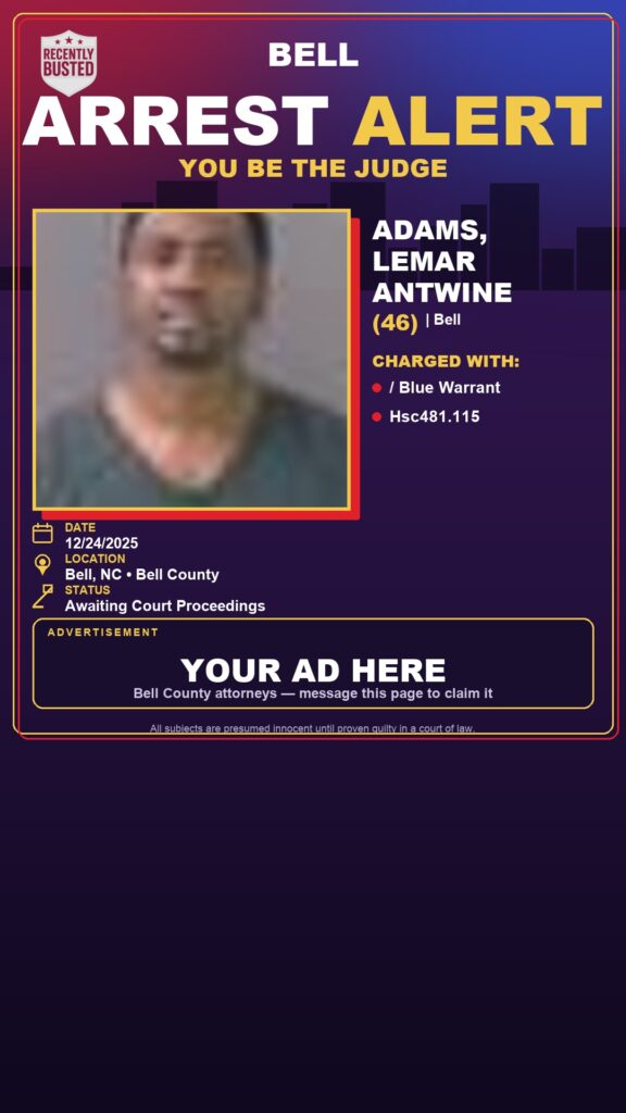 Arrest report - ADAMS, LEMAR ANTWINE