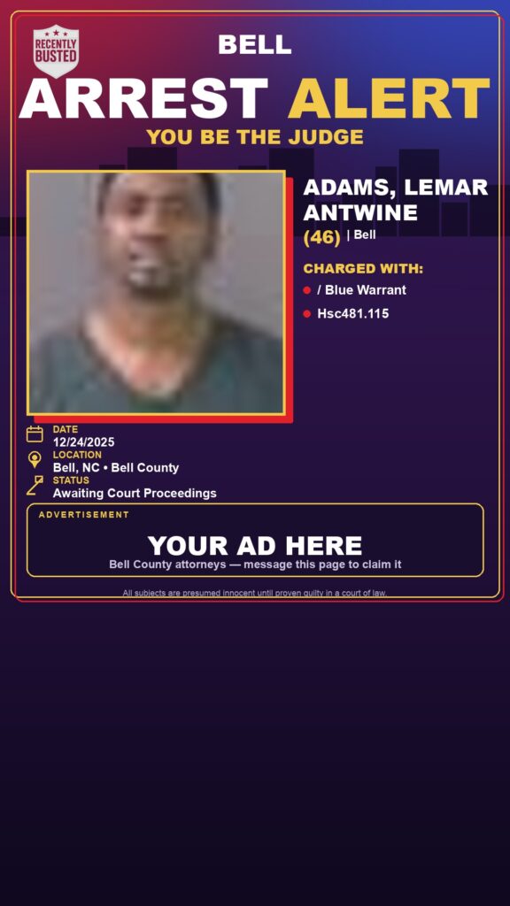 Arrest report — ADAMS, LEMAR ANTWINE