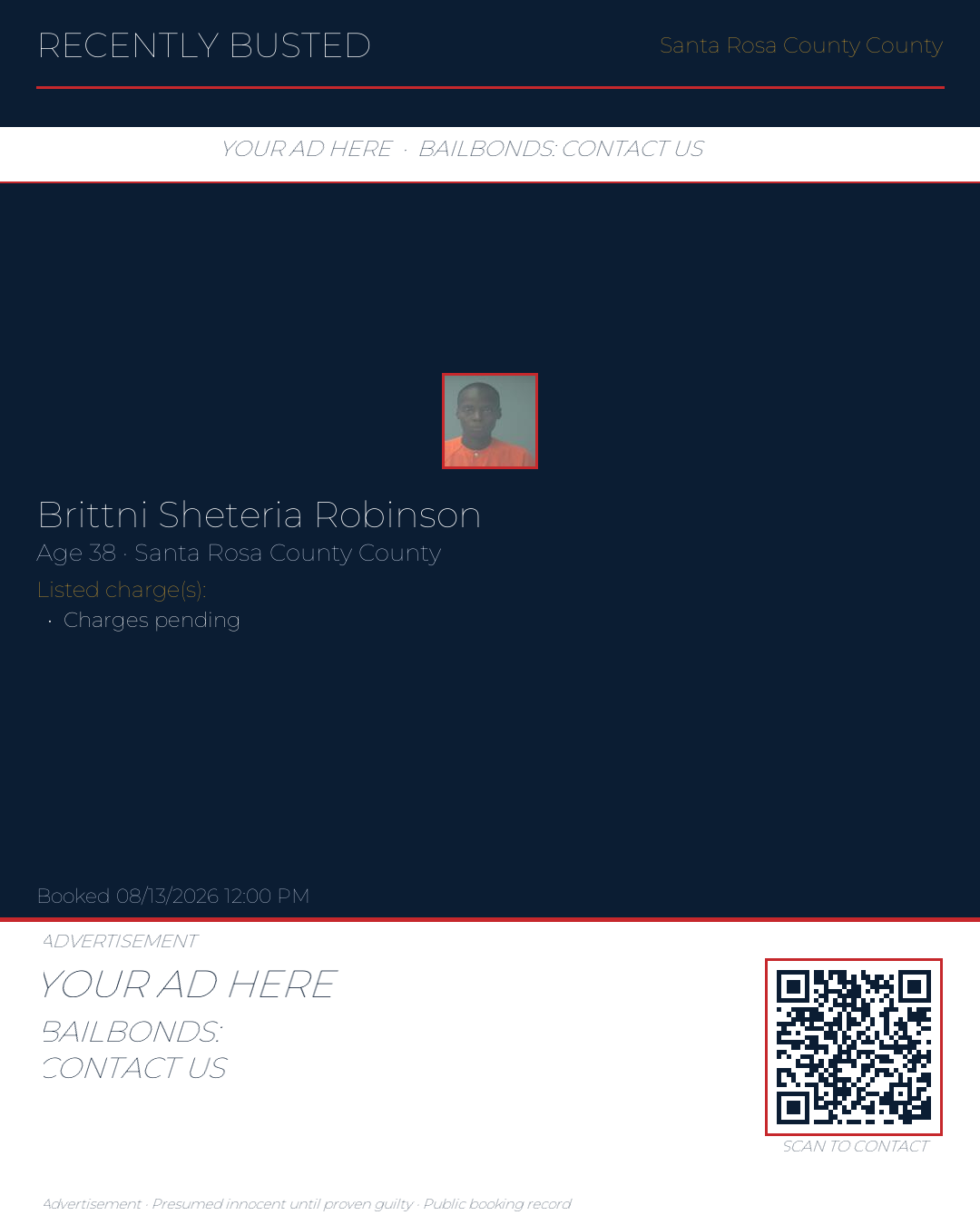 Arrest report - Brittni Sheteria Robinson