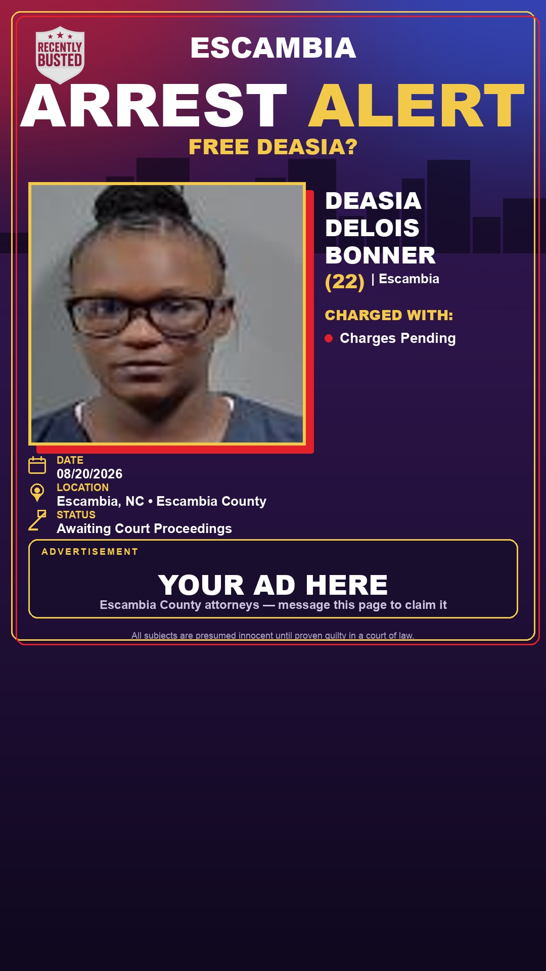 Arrest report - Deasia Delois Bonner