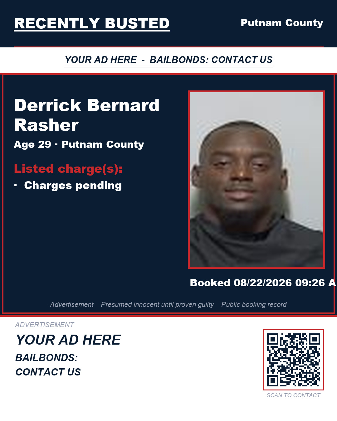 Arrest report - Derrick Bernard Rasher