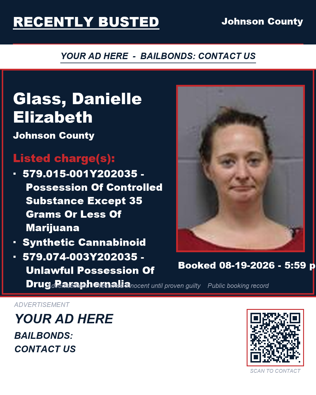 Arrest report - GLASS, DANIELLE ELIZABETH