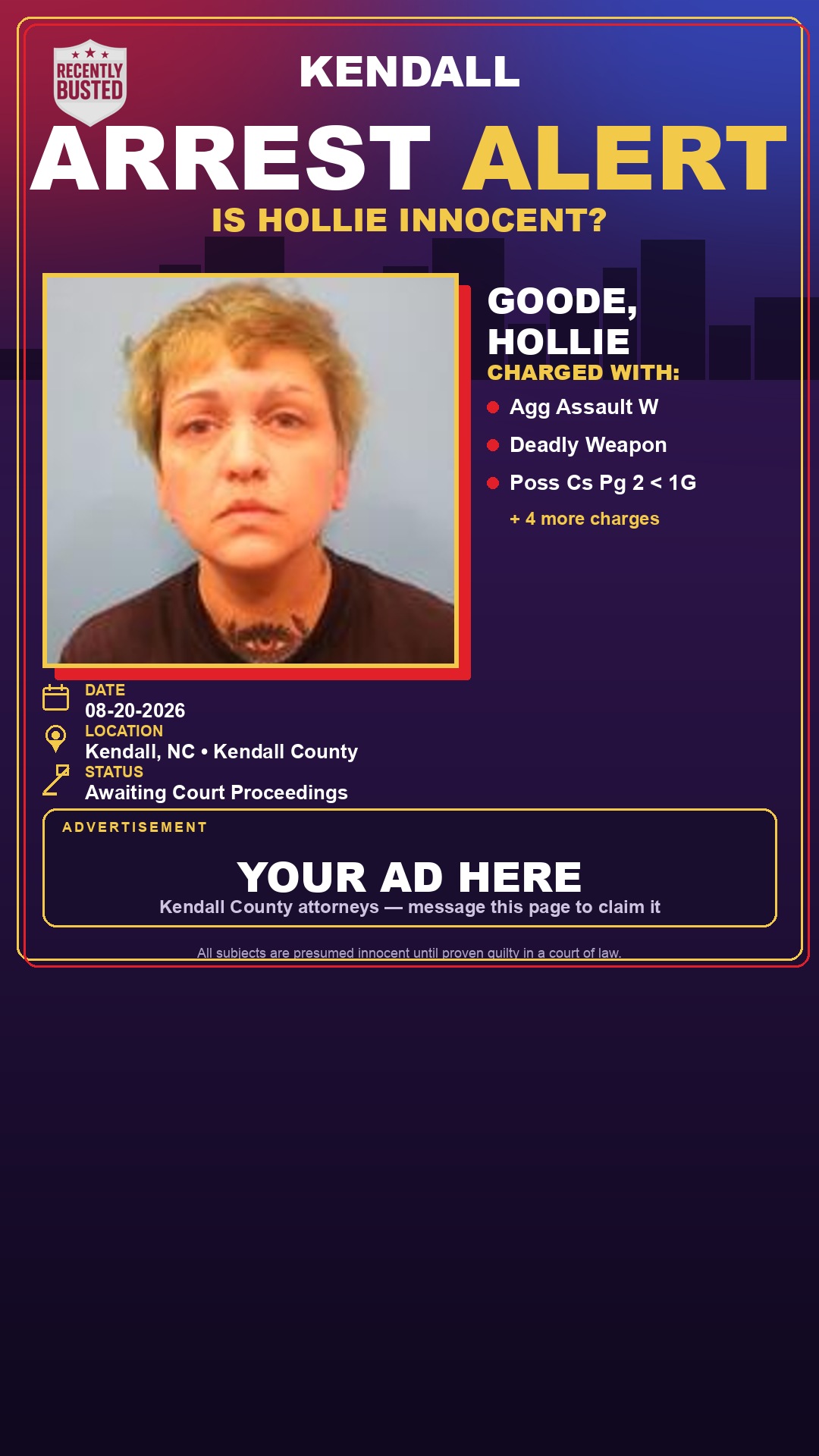Arrest report - Goode, Hollie