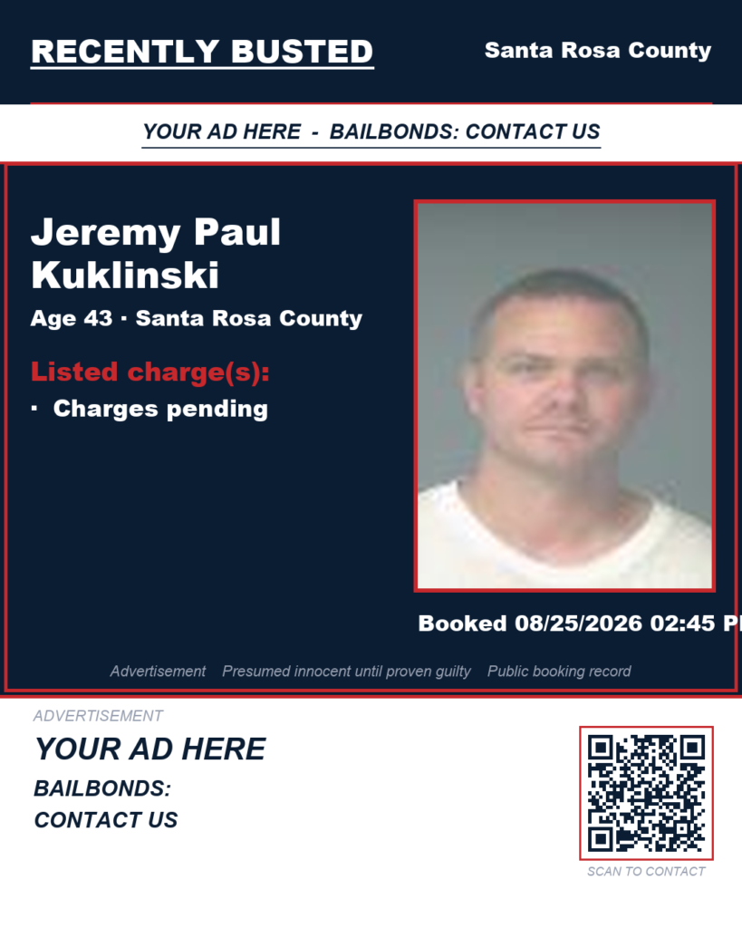 Arrest report — Jeremy Paul Kuklinski