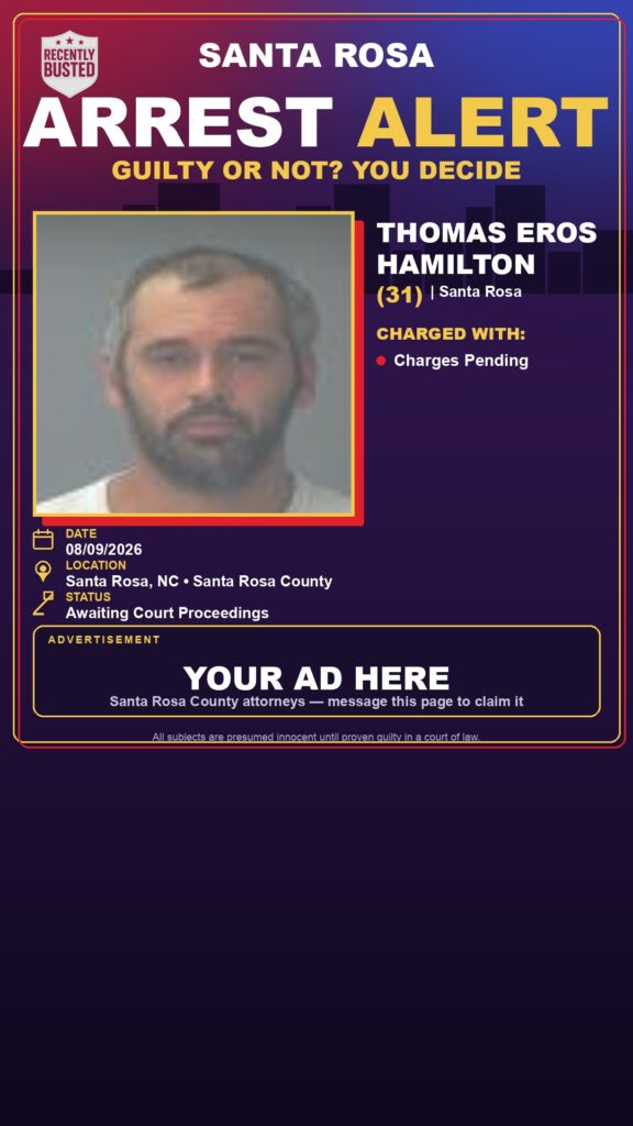 Arrest report — Thomas Eros Hamilton