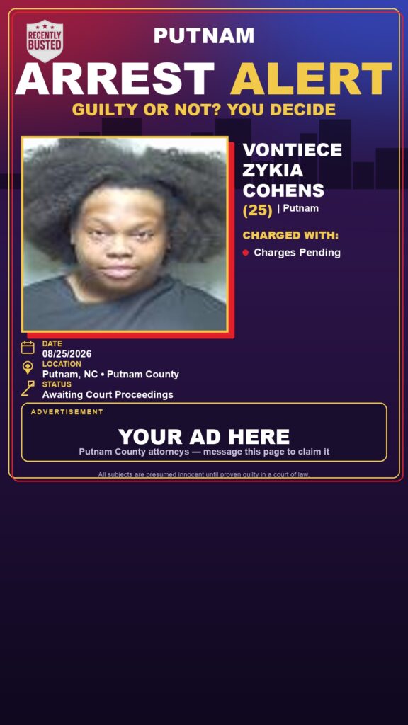 Arrest report - Vontiece Zykia Cohens