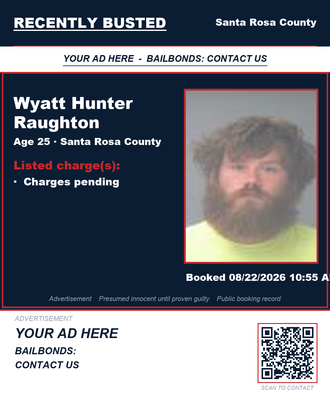 Arrest report - Wyatt Hunter Raughton
