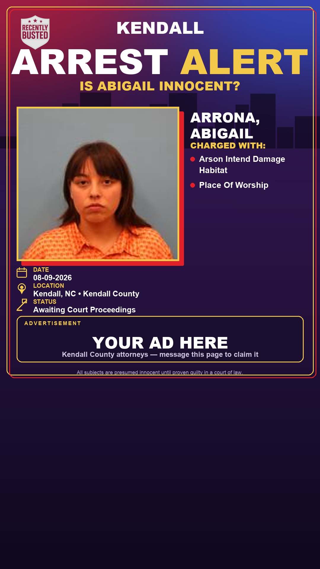Arrest report - Arrona, Abigail
